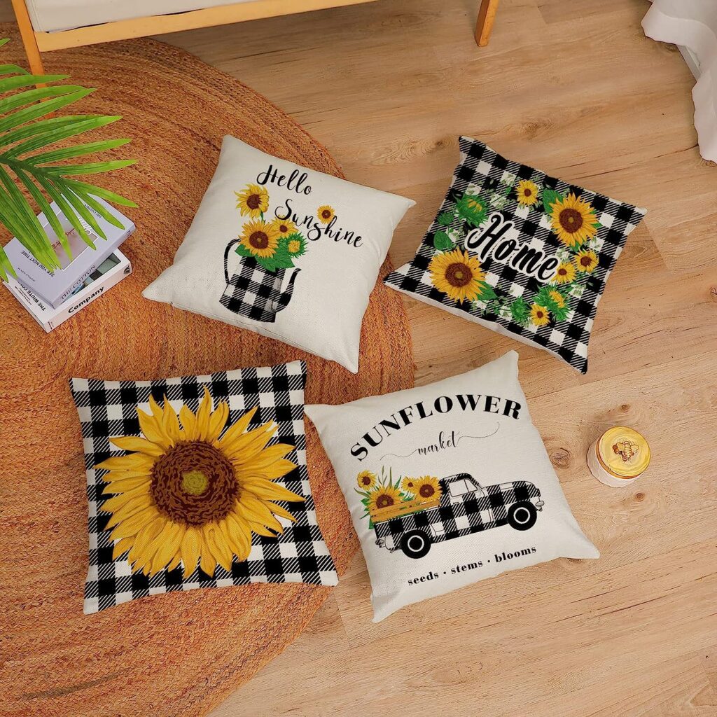 pillows lying on a farmhouse living room floor