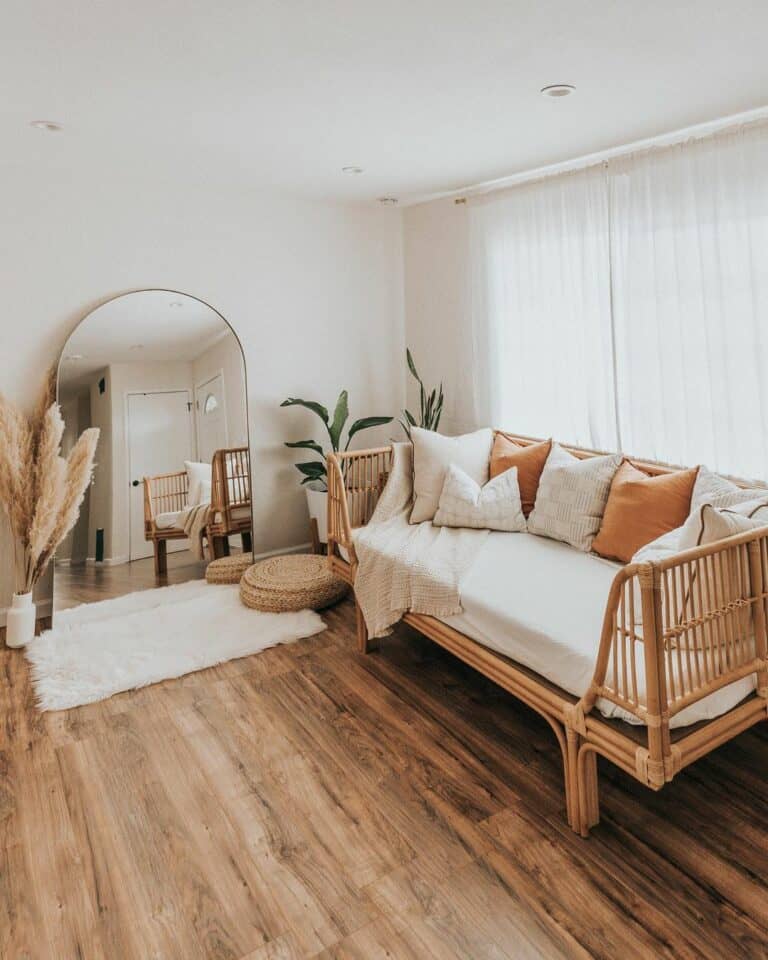 Bohemian Bliss: Living Room With a Rattan Daybed