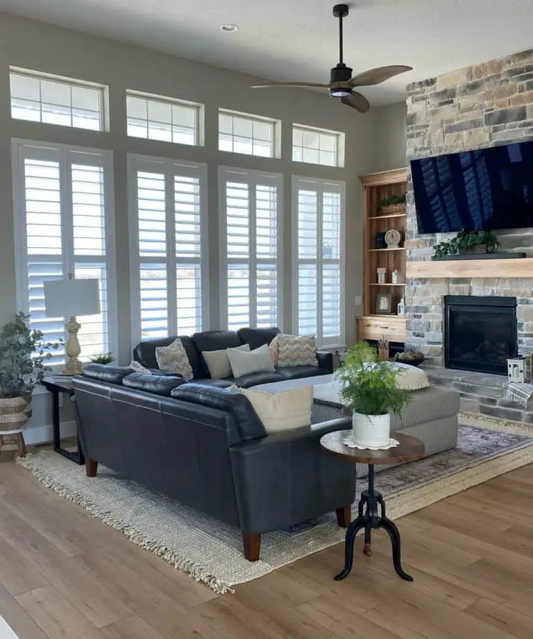 Contemporary Take on Farmhouse Style in the Living Room