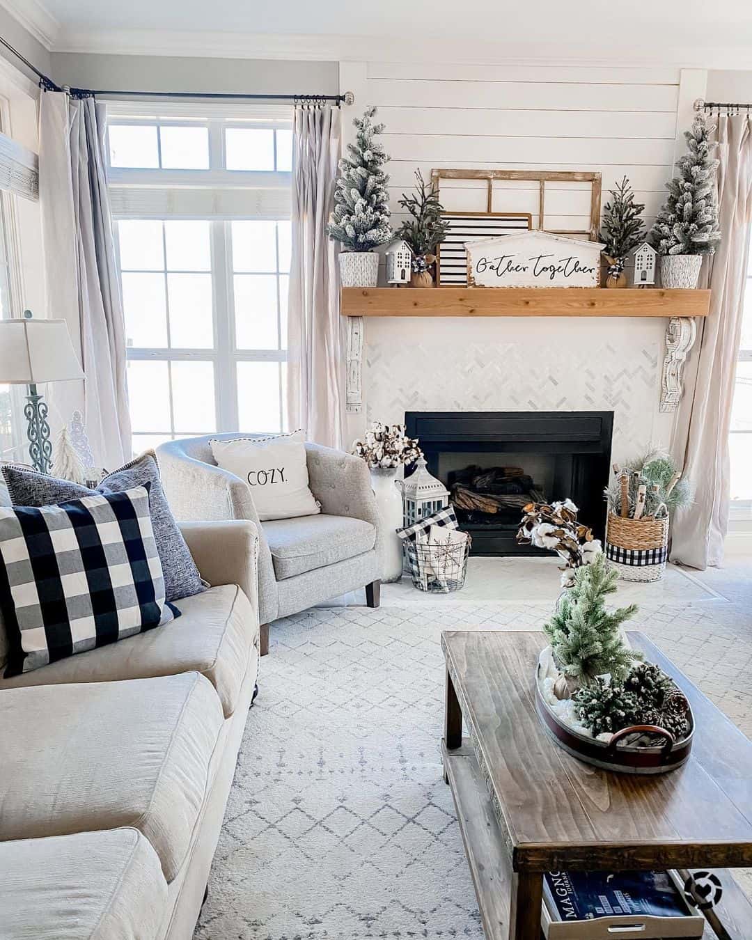 7+ Farmhouse Living Room Rug Ideas to Wrap Your Feet in Cozy Country ...