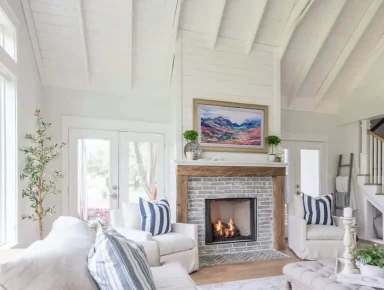 7+ Charming Two-Story Fireplace Ideas for Your Farmhouse Living Space