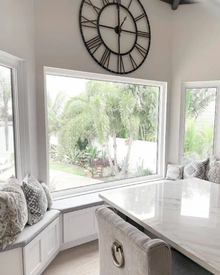 Modern Farmhouse Elegance: Gray and White Window Seating