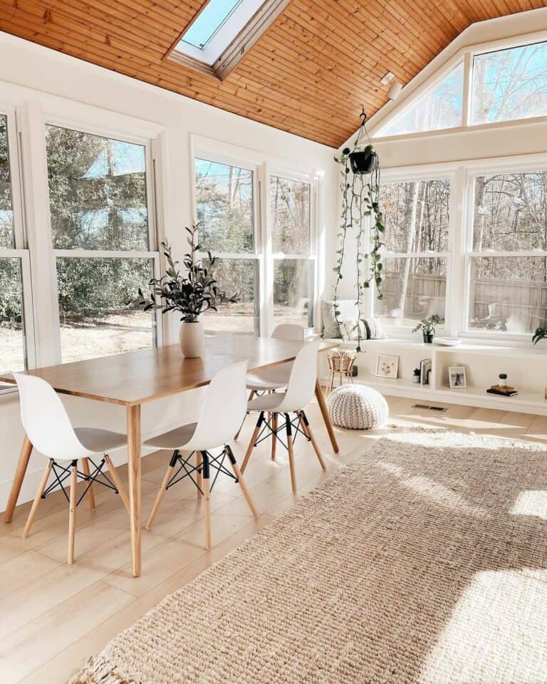 Sunroom Bliss: Farmhouse Windows Illuminated by Skylight