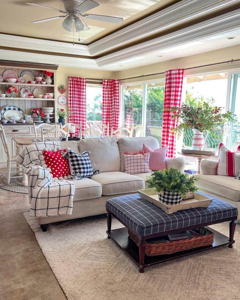 Vibrant Charm in Colorful Checkered Country Living