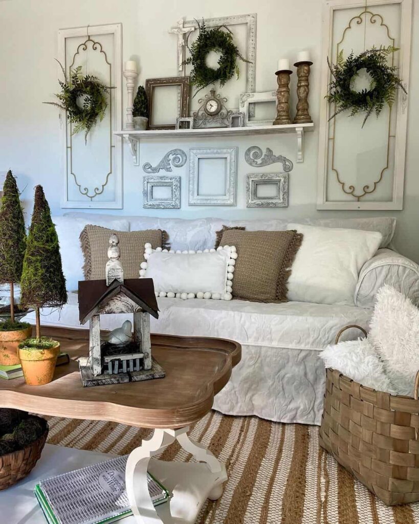 Vintage Charm in a Farmhouse Living Room