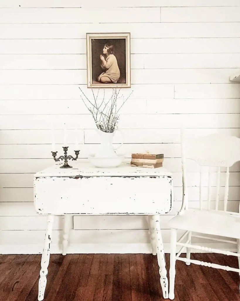 Vintage Table Elevates Shiplap Living Room