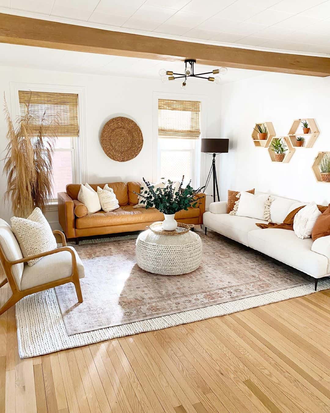 A Fusion of Neutrals: Mix-and-Match Living Room Sofas with a Boho-Farmhouse Twist