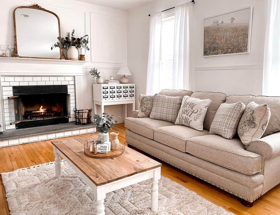 Beige Beauty: Farmhouse Living Room