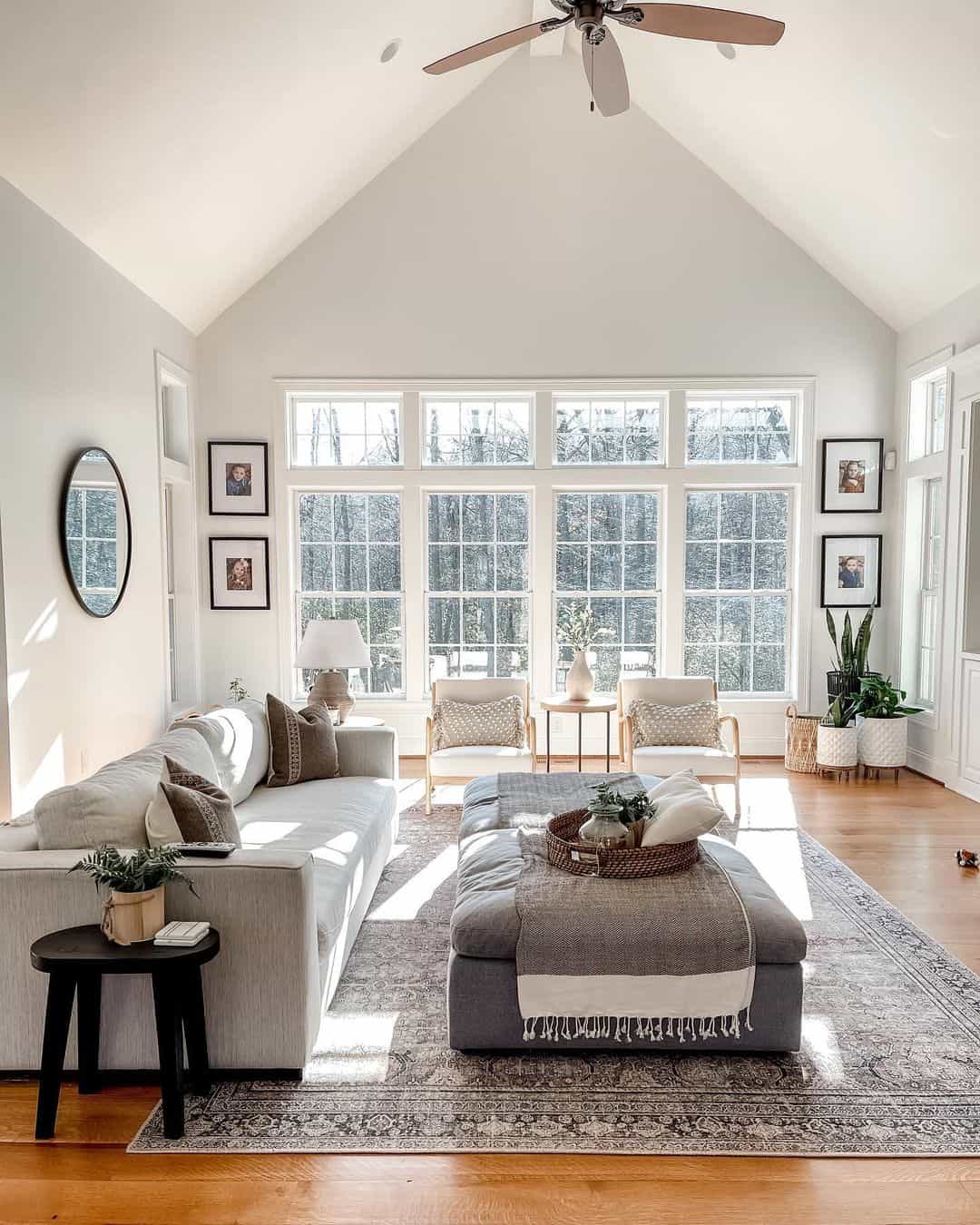 Boho Farmhouse Chic: Gray and White Living Room Decor