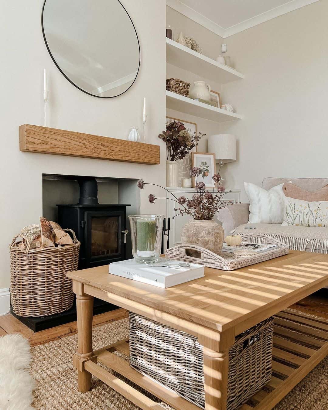 Cozy Up Your Farmhouse Living Area with Wicker Firewood Bins