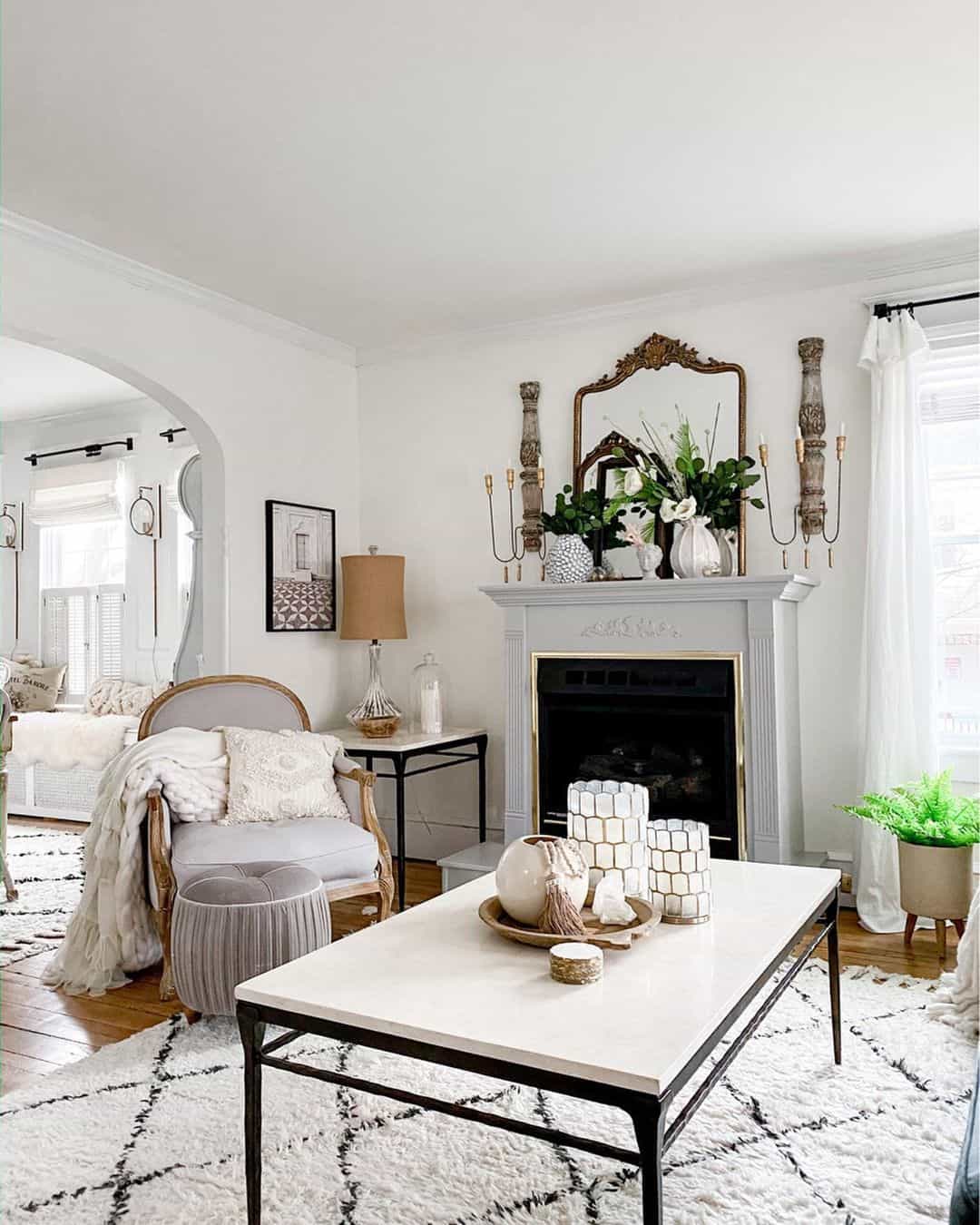 Eclectic Charms of a White Living Room