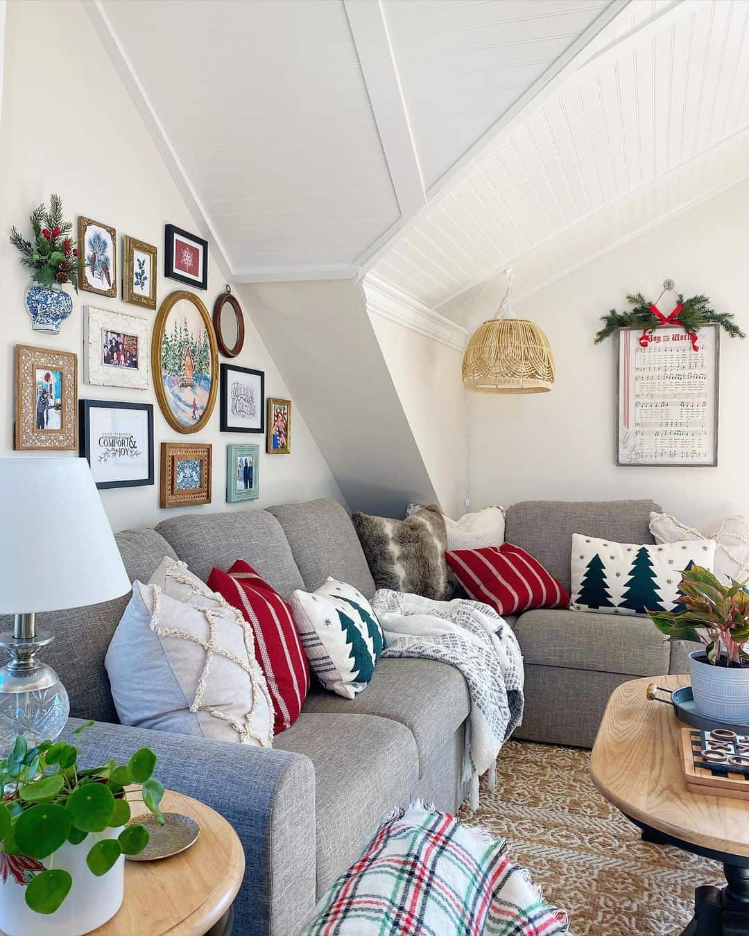 Eclectic Gallery Wall in a Serene Neutral Living Room