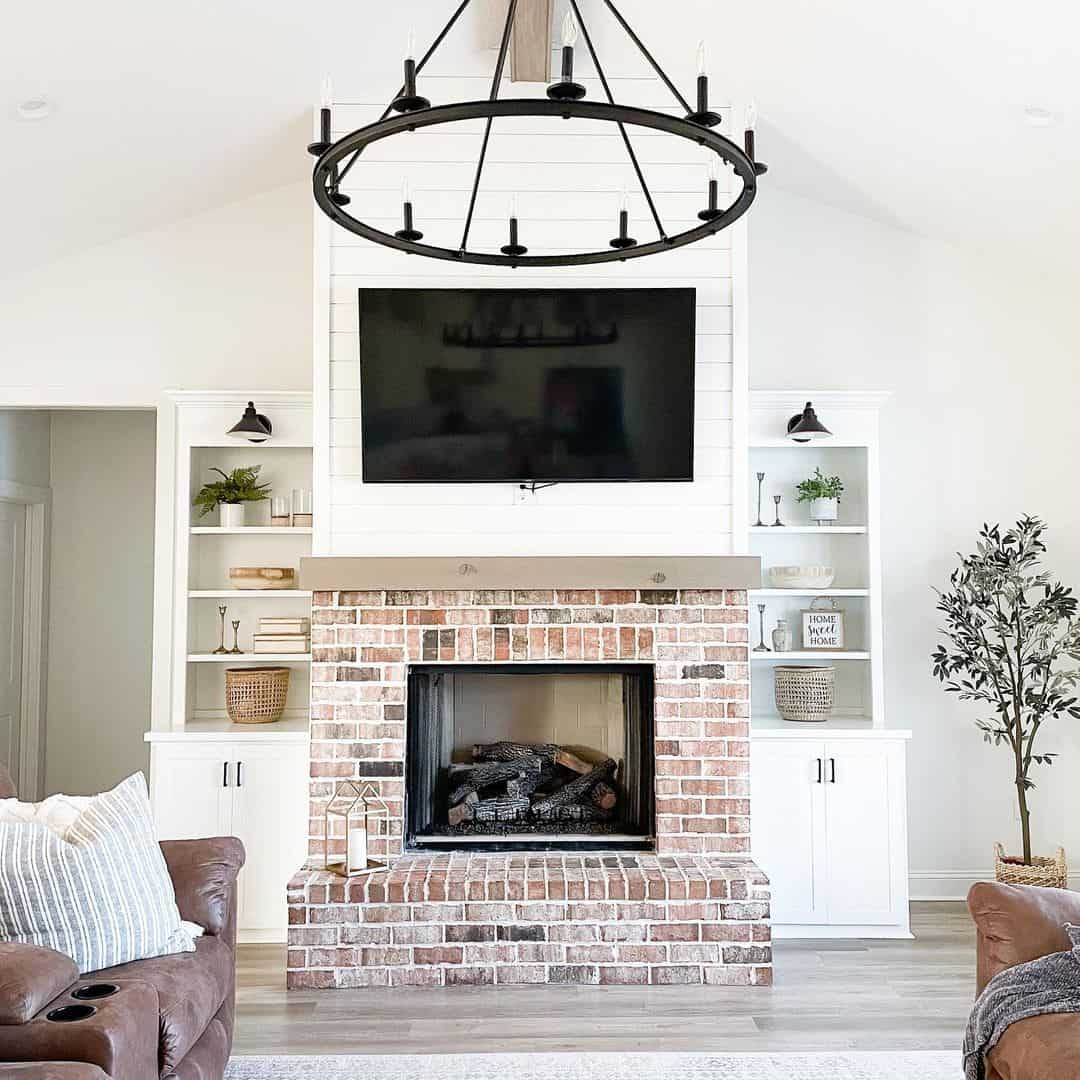 Elegant Family Room with Wall-Mounted Television