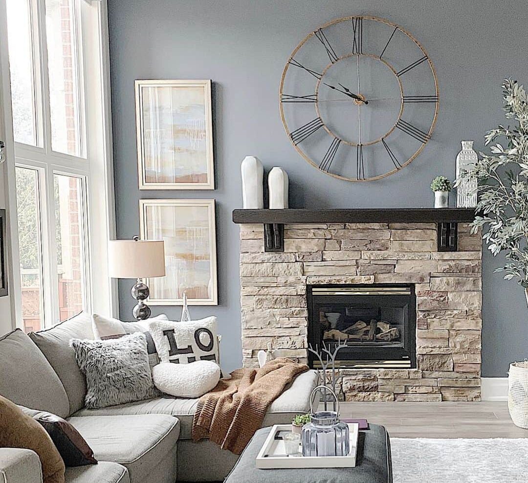 Elevate Your Home with a Stacked Stone Fireplace