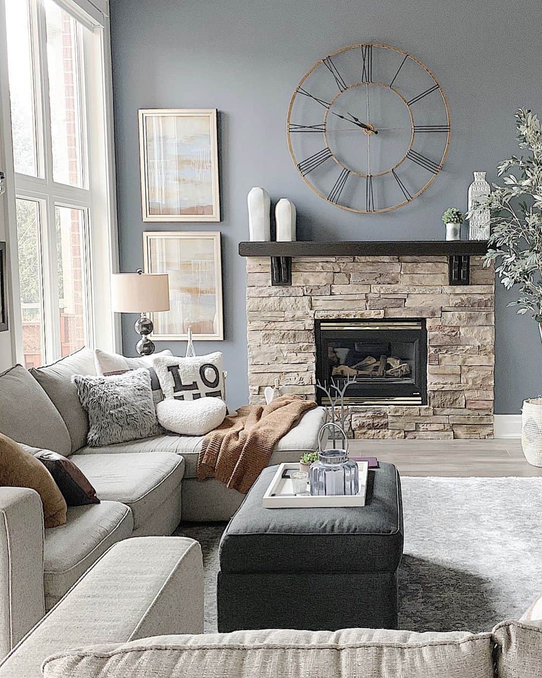 Elevate Your Home with a Stacked Stone Fireplace