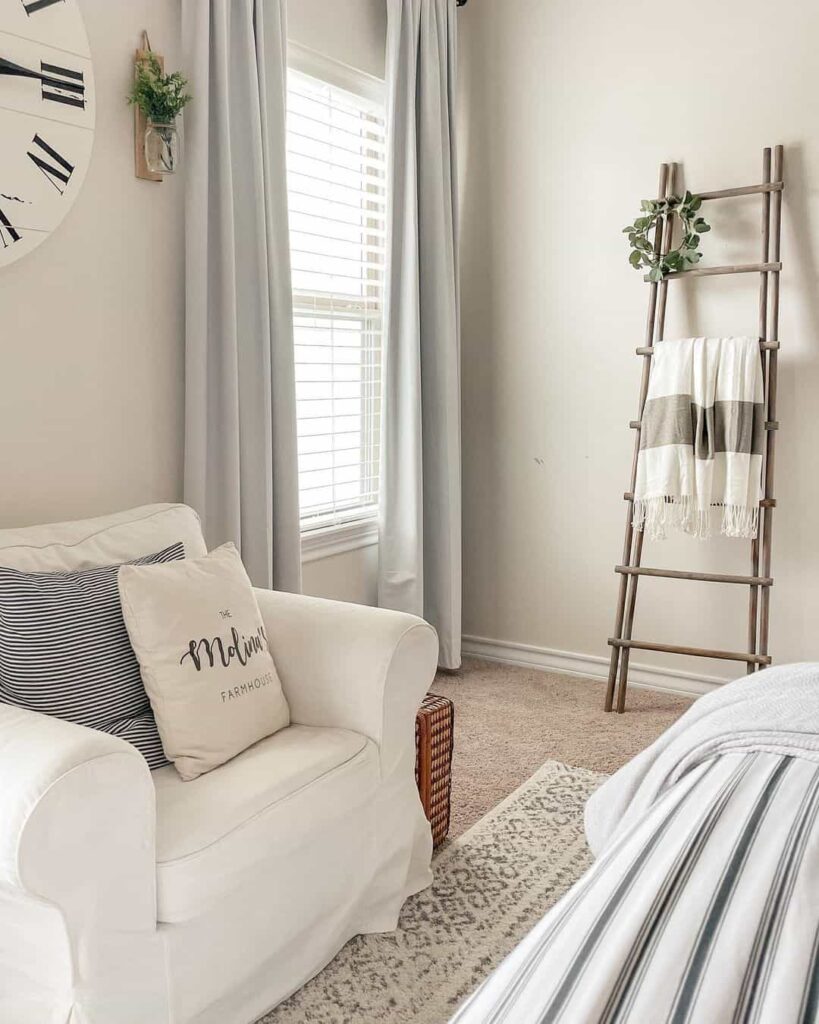 Living Room Featuring Massive Farmhouse-styled Wall Clock