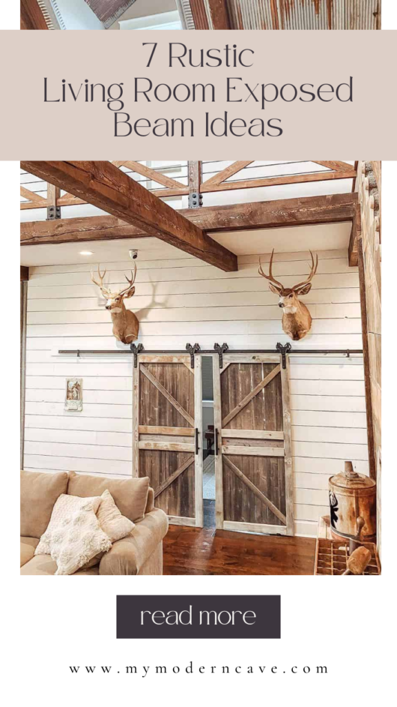 Image showcasing 7+ Exquisite Exposed Beam Ideas to Elevate Your Farmhouse Living Room’s ...