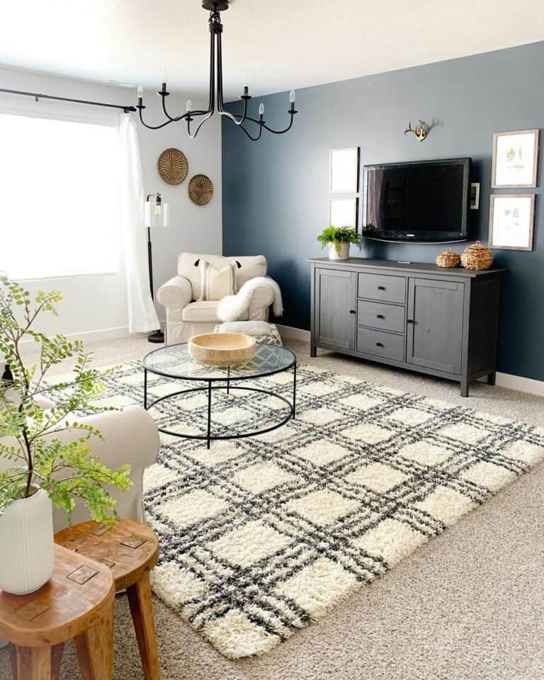 Navy and White Modern Lounge