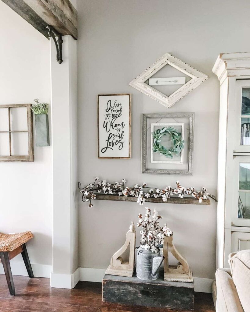 Rustic Details on Hallway Wall