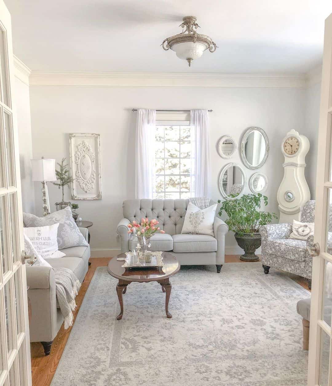 Timeless Elegance: French Country Living Room in Natural Light