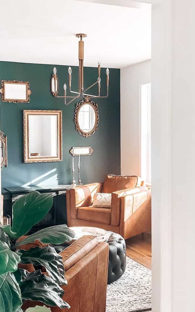 Vintage Mirror Ensemble on a Verdant Wall