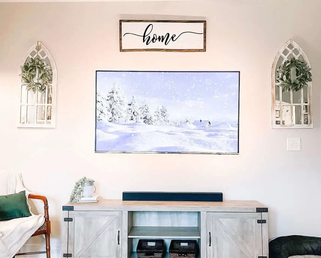 Whitewashed Elegance on Your TV Wall