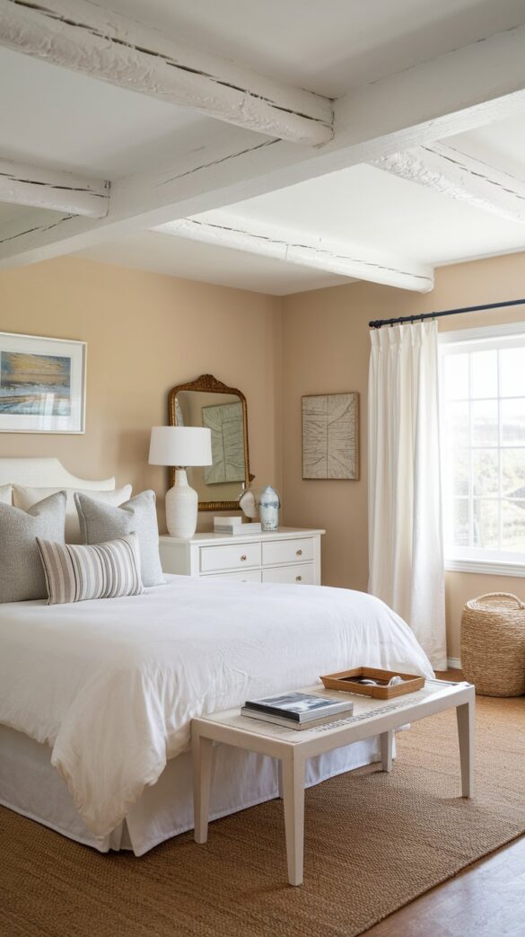 24 Exposed Beam Ceiling Ideas So Stunning You Ll Want Them In Every Room A Photo Of A Coastal Style Bedroom With Exposed Be SQbhwMQCSsG41bZz8FdV2w R3hB9sHXQj2gEbjrhsZUFA 585x1043