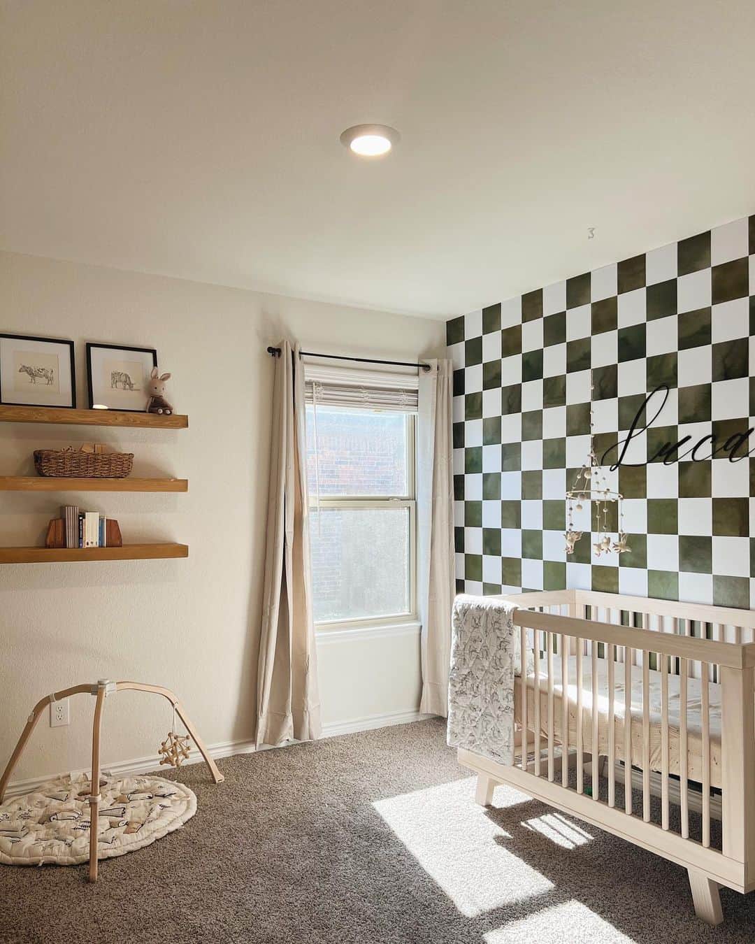 Captivating Black and White Checkered Nursery Wall