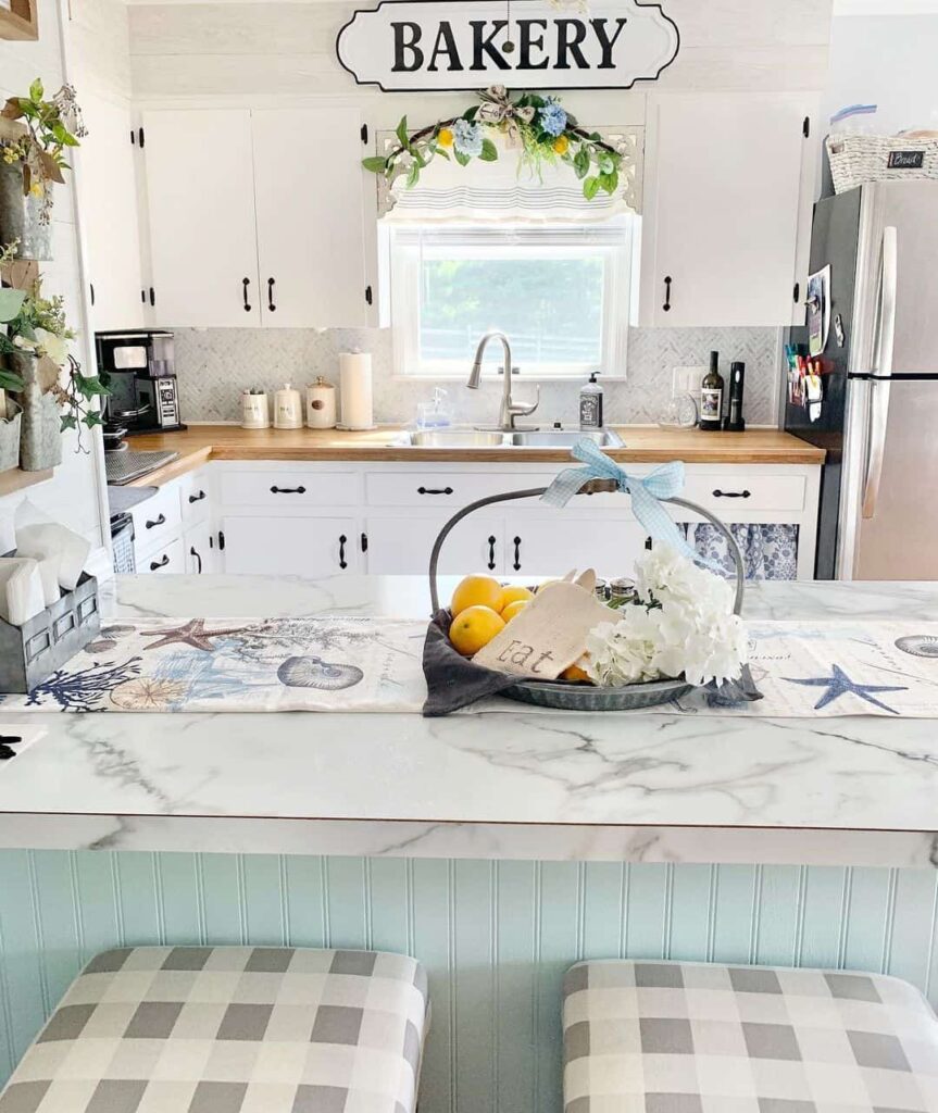 Coastal Farmhouse Kitchen Makeover: A Haven of Serene Elegance