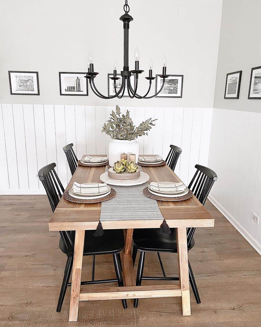 Chic Monochromatic Dining Room