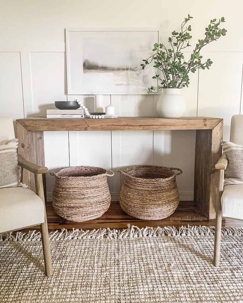 Chic Seating Arrangement Around a Stylish Console Table