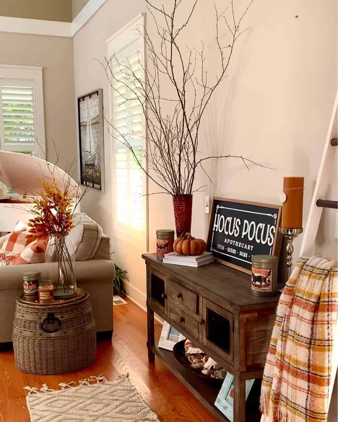 Cozy Living Room in a Warm Fall Color Palette
