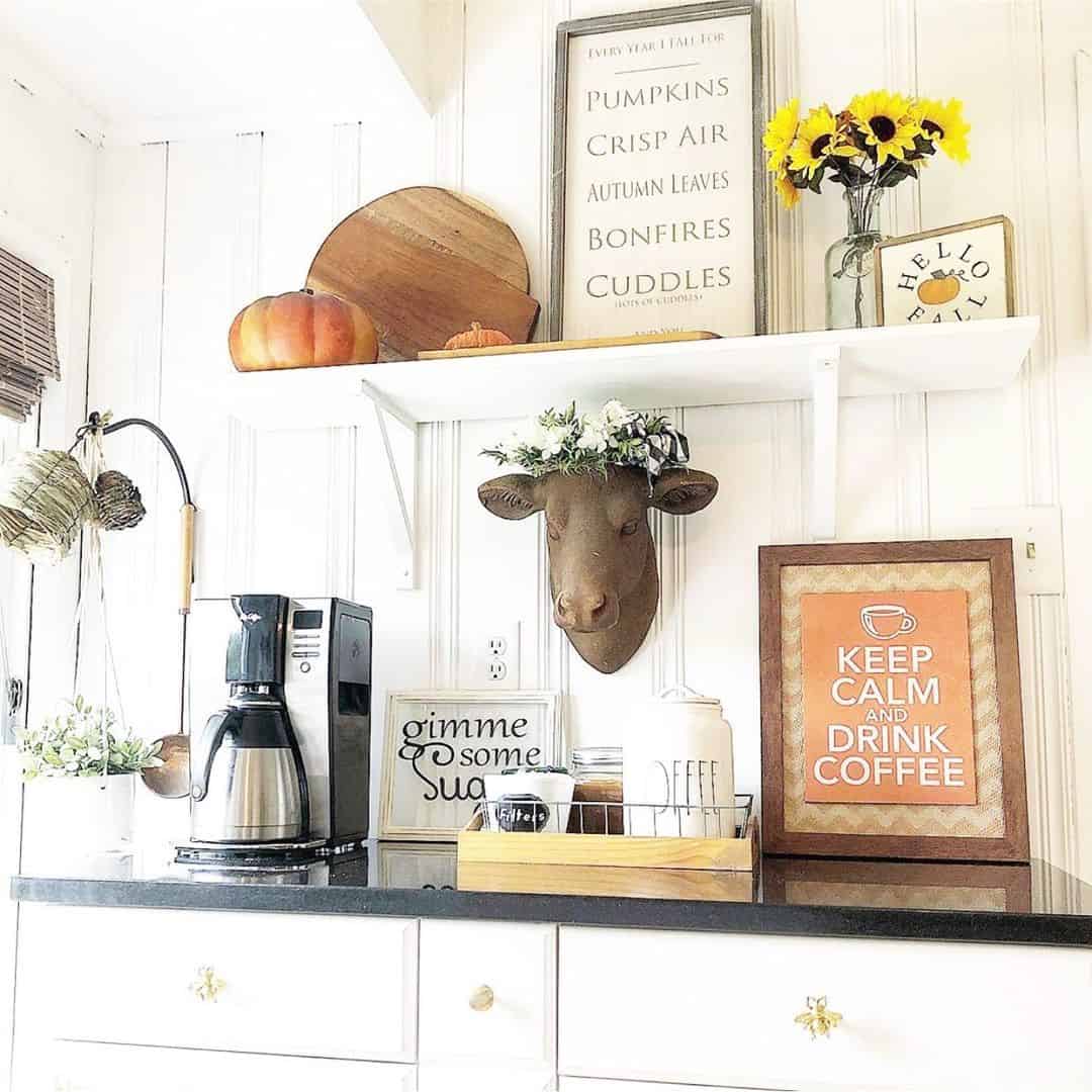 Creating a Cozy Coffee Bar with Kitchen Floating Shelves