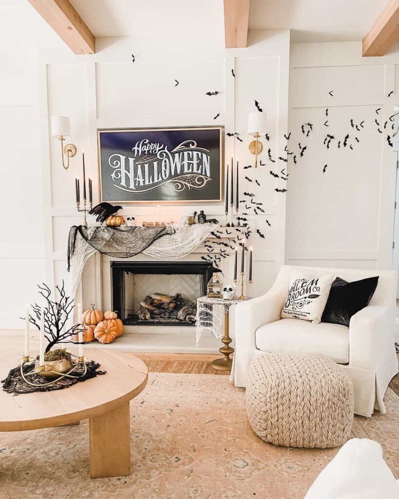 7+ Eerie Halloween Decor Ideas to Spookify Your Farmhouse Living Room
