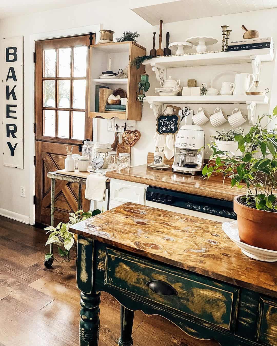 Farmhouse-Inspired Rustic Small Kitchen