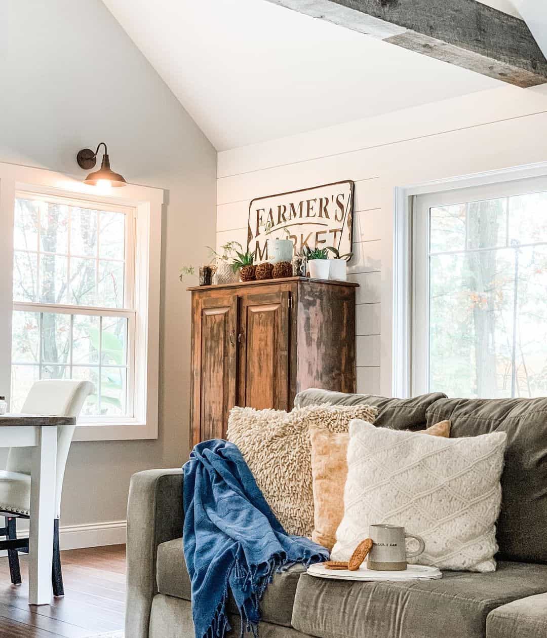 Farmhouse Living Room with Earthy Accents