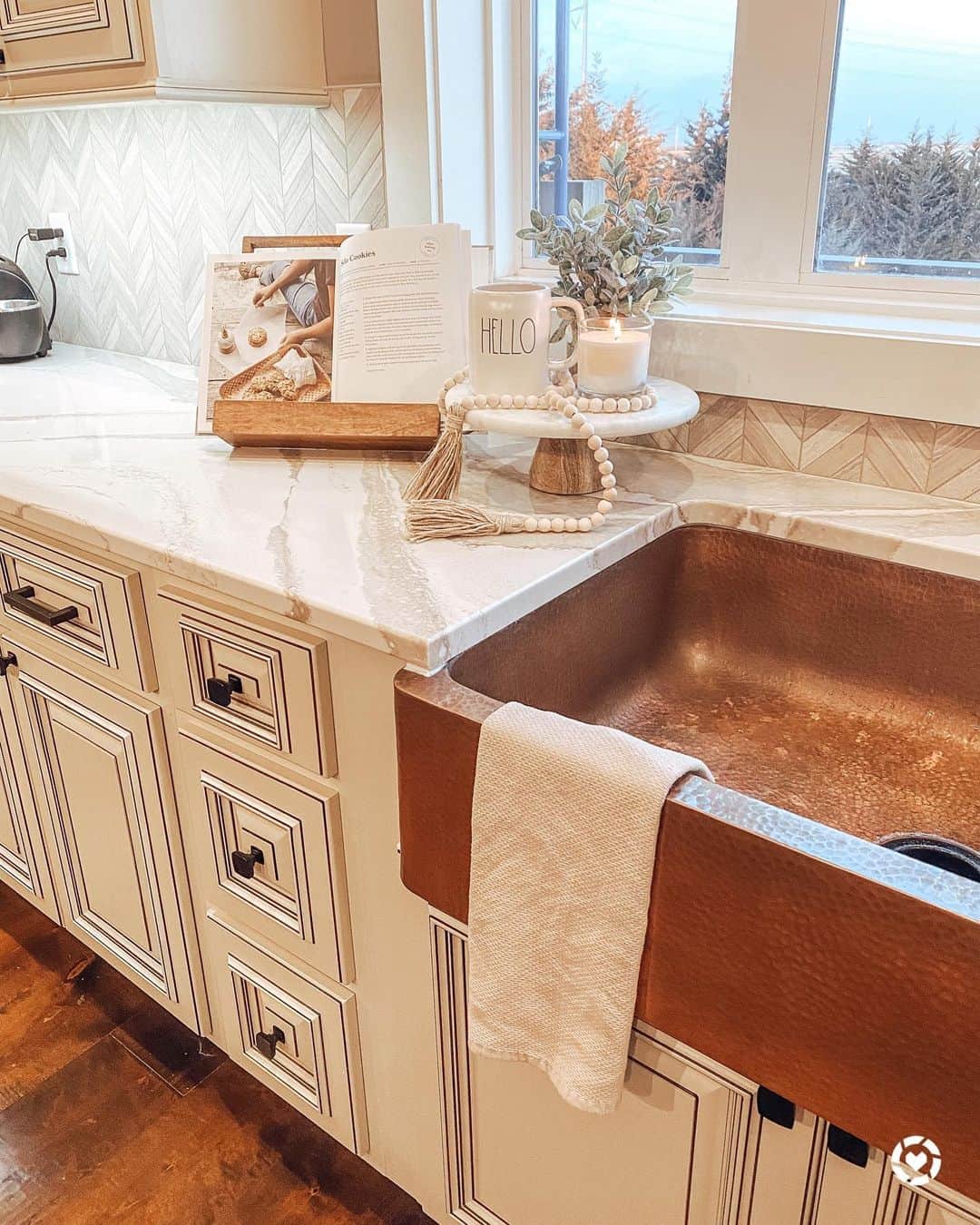 Herringbone Patterned Backsplash