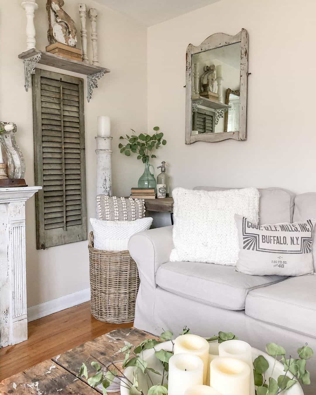 Light Gray Walls and Farmhouse Furniture