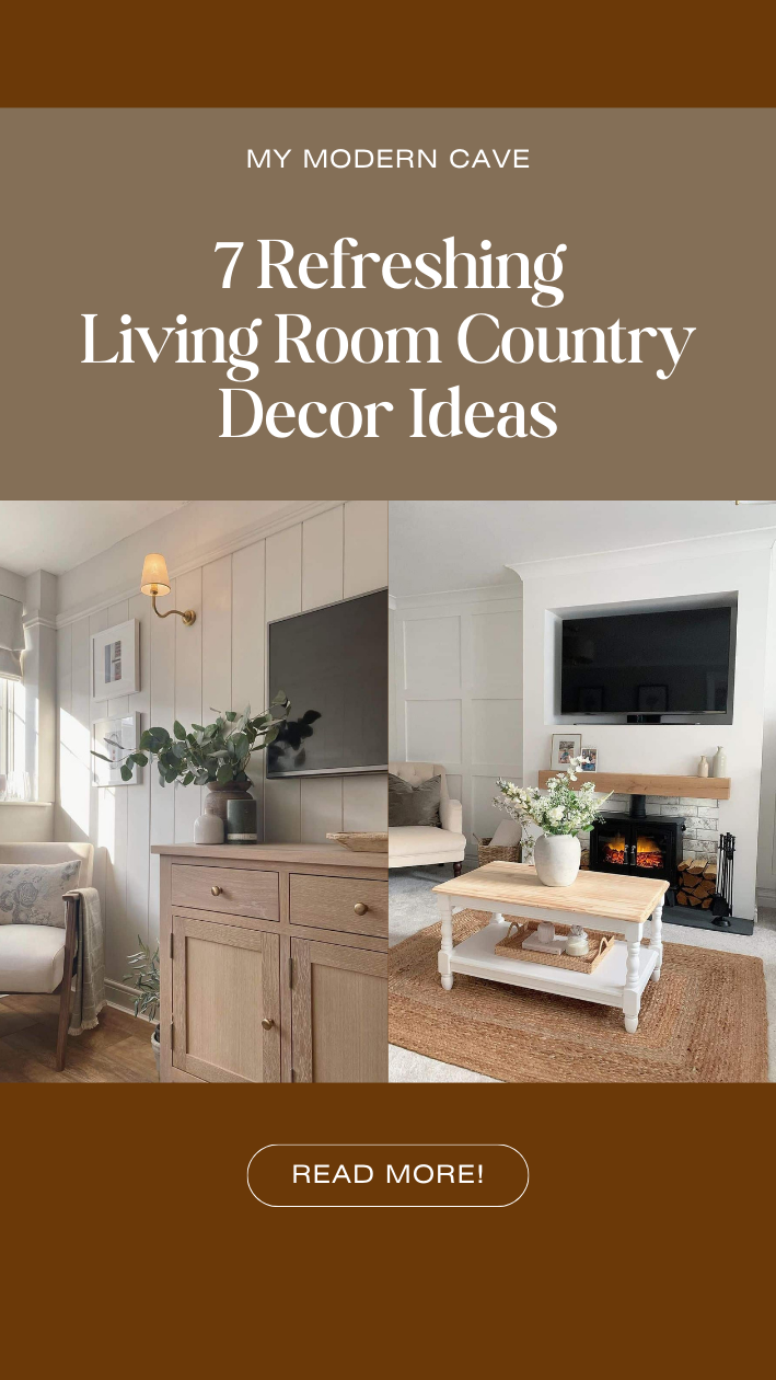 Living Room Country Decor Ideas Infographic