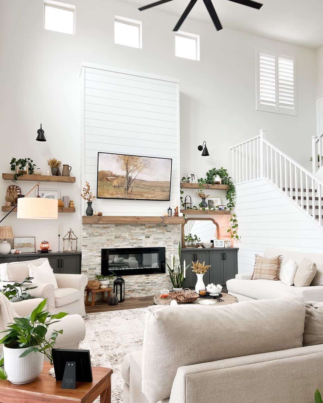  Modern Country Chic in the Family Room