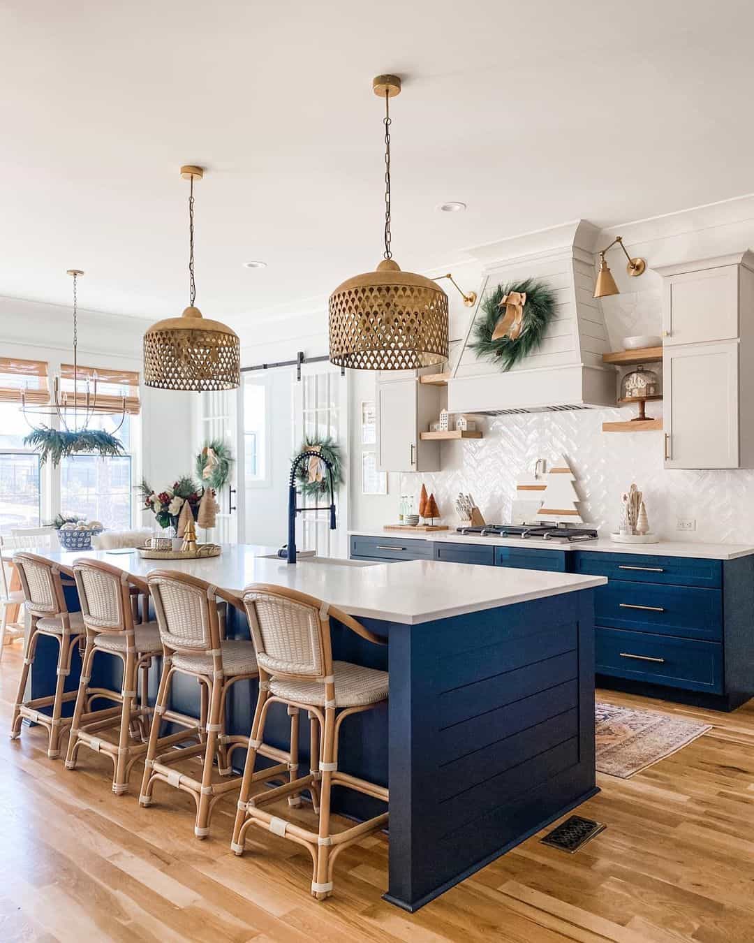 Navy and Brass Kitchen