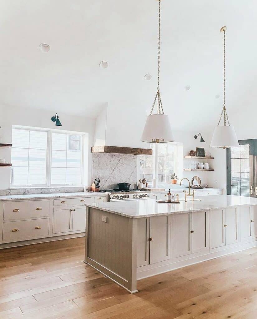 Serene Kitchen with Natural Wooden Accents