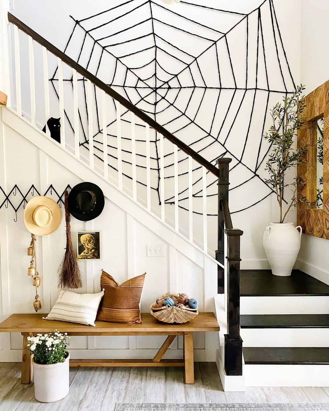 Spider Web-Adorned Staircase