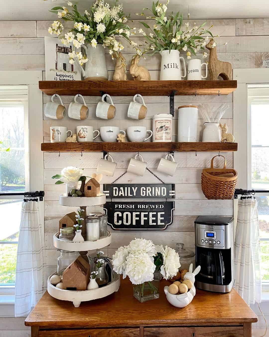 The Farmhouse Coffee Oasis with White and Tan Elegance