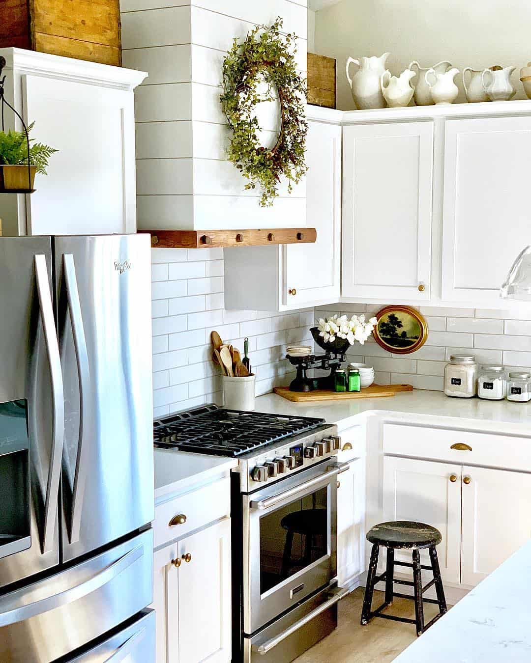 Whimsical Counter Decorations in a White Kitchen
