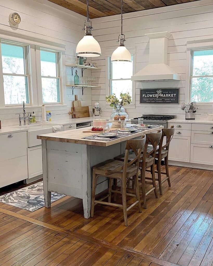 7+ Trendy Ideas for a Spacious Farmhouse Kitchen Island Look – My ...