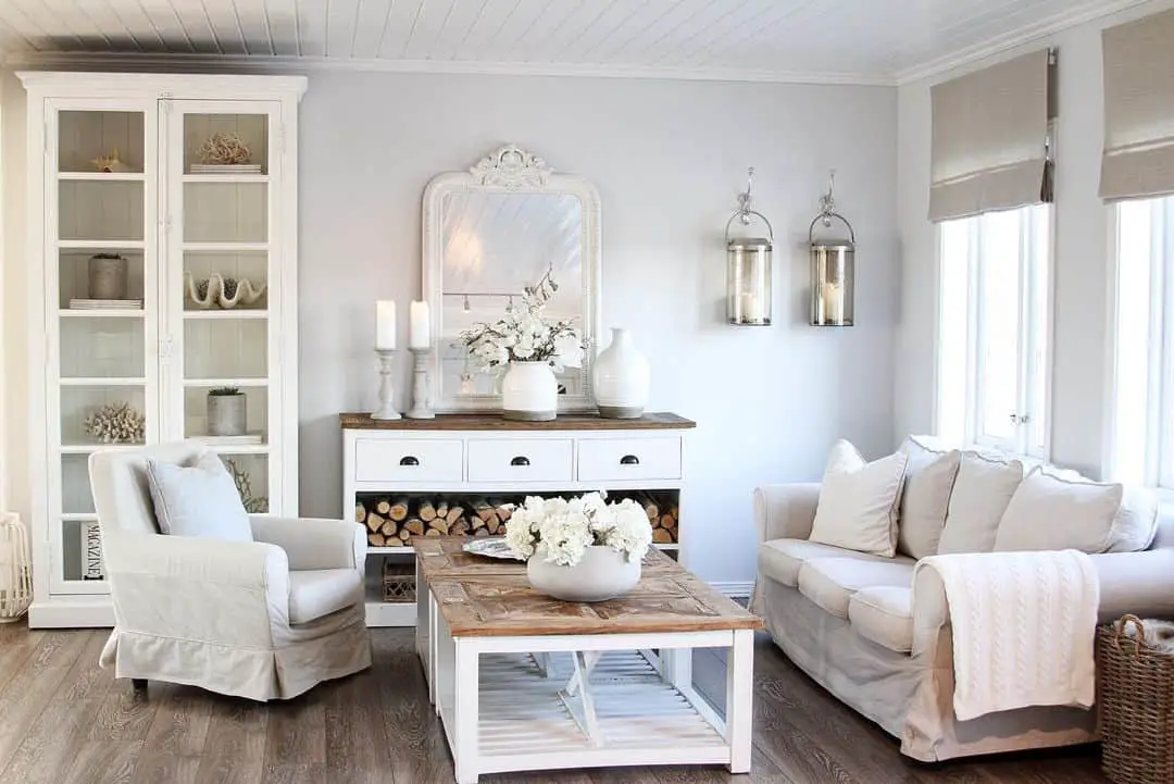Farmhouse Elegance with Two-toned White Sideboard