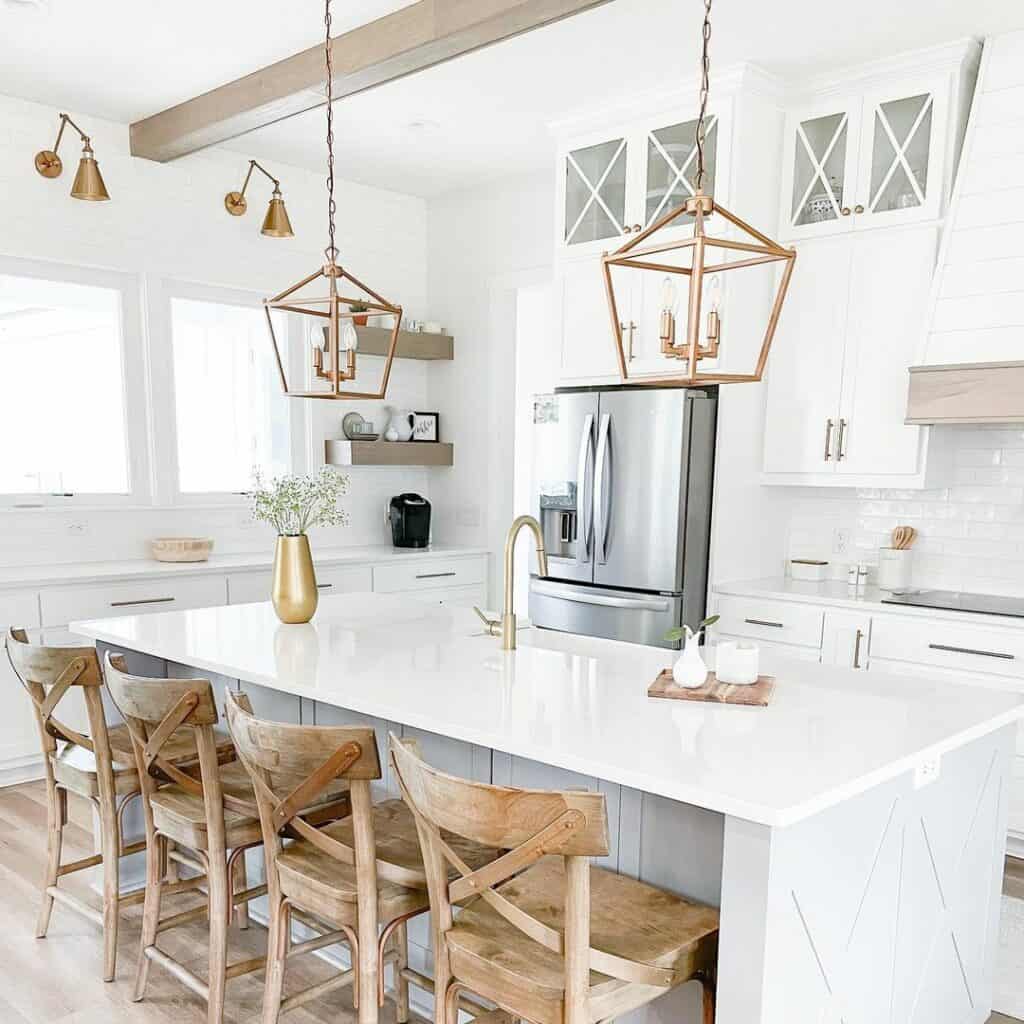 Farmhouse Kitchen Bedecked with Gilded Accents
