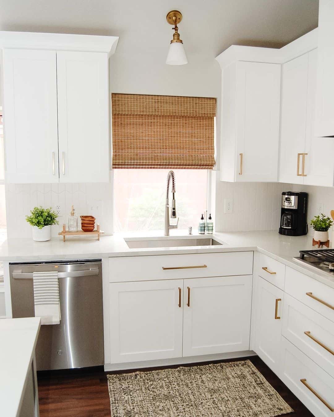 Farmhouse Kitchen Enhanced by Potted Greenery