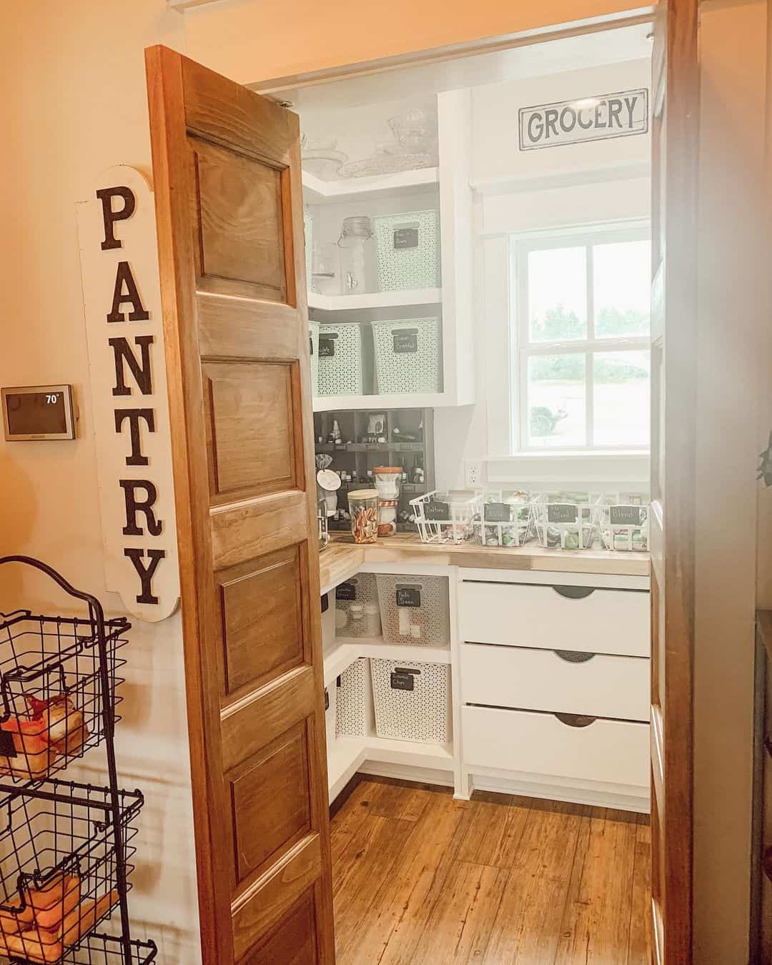 Folding Doors Transform the Pantry Entrance into a Classic Haven